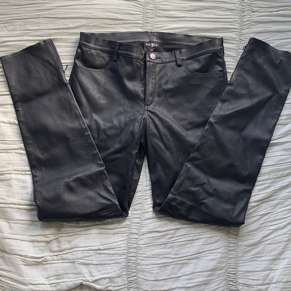 Black Genuine Leather Pants
